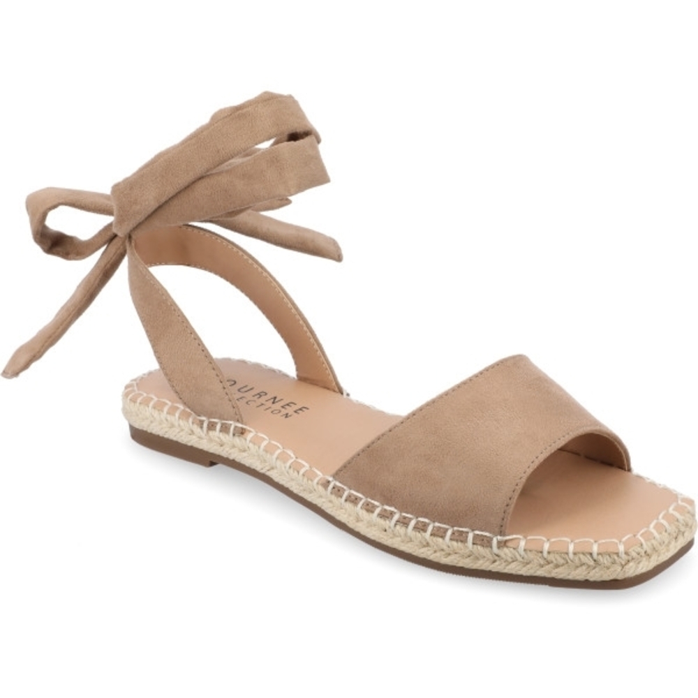 Journee Collection Tan Espadrille Sandals Woman's 8W. New in Box